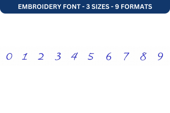 Scriptina Font Number 0 to 9